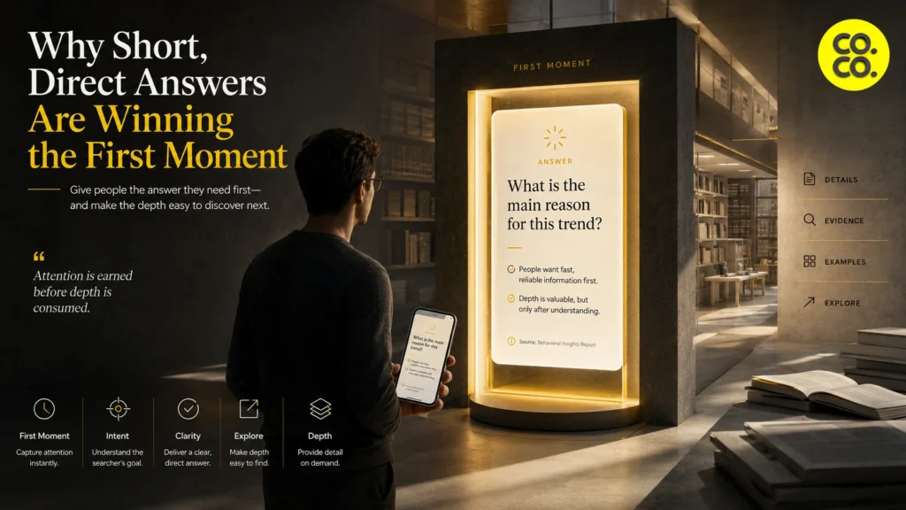 Why Short, Direct Answers Are Winning the First Moment